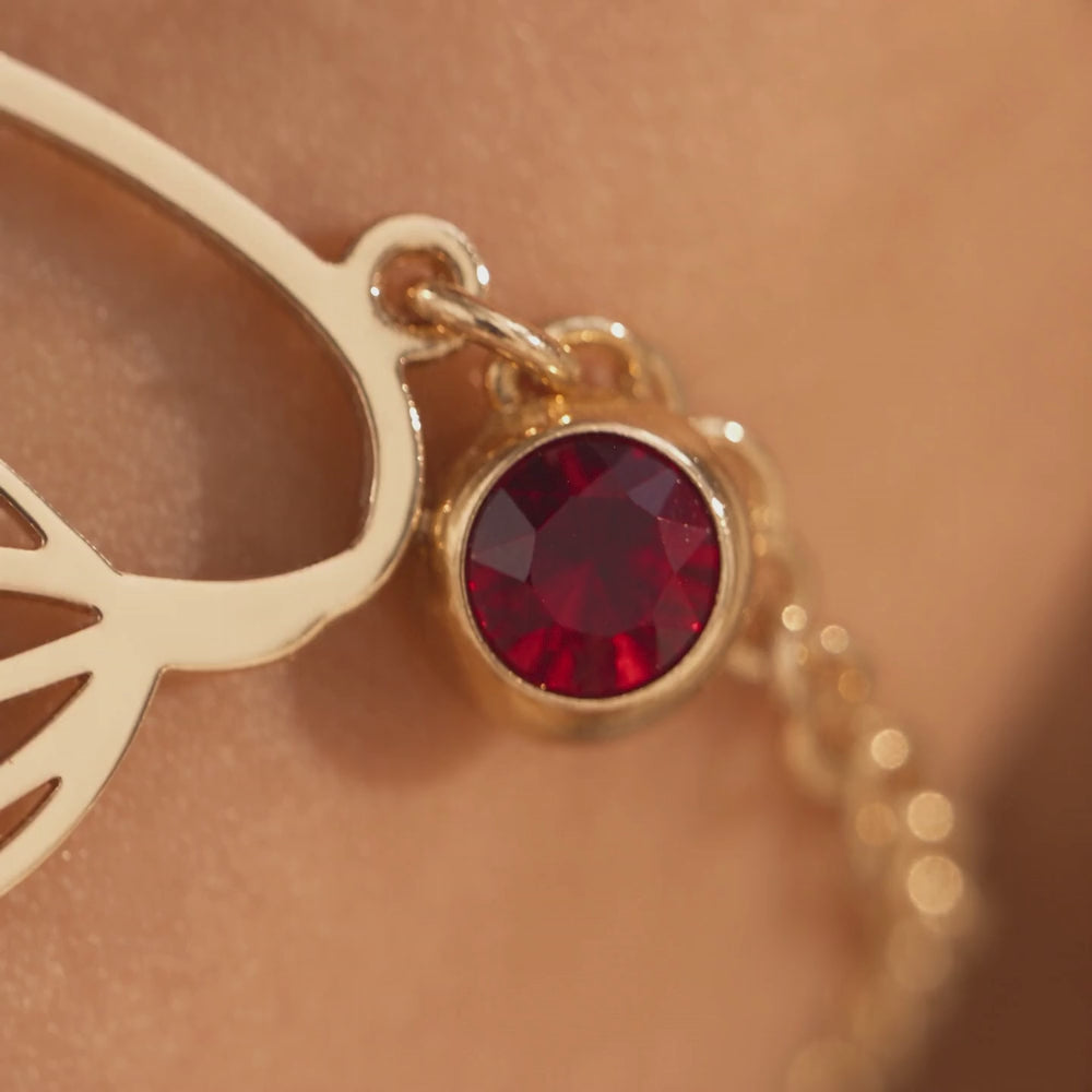 Birth Flower & Birthstone Pendant Bracelet