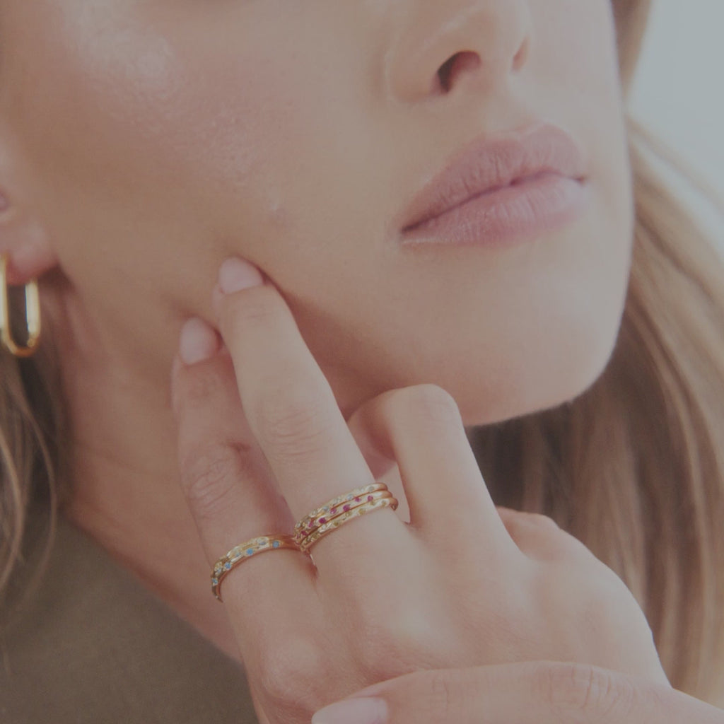 Anillo Constelación con Piedra de Nacimiento