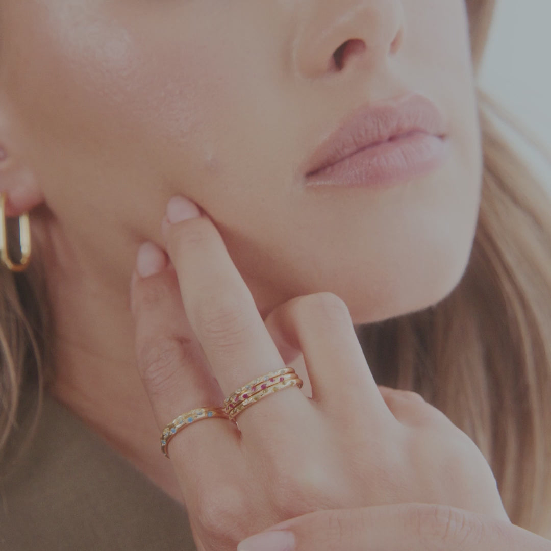 Anillo Constelación con Piedra de Nacimiento