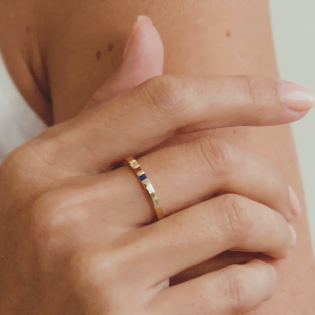 Bague Anneau Pierre de Naissance Éclat Cristal