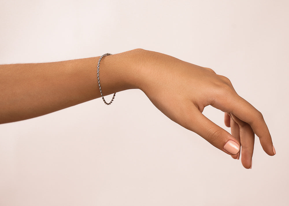 Bracelet Chaîne Corde en Argent