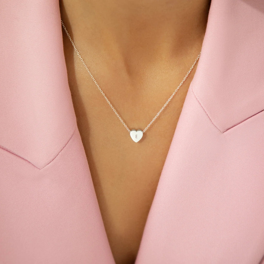 Coffret Cadeau Boucles d’Oreilles Créoles Cœur Amore & Collier Coeur Amo en Argent