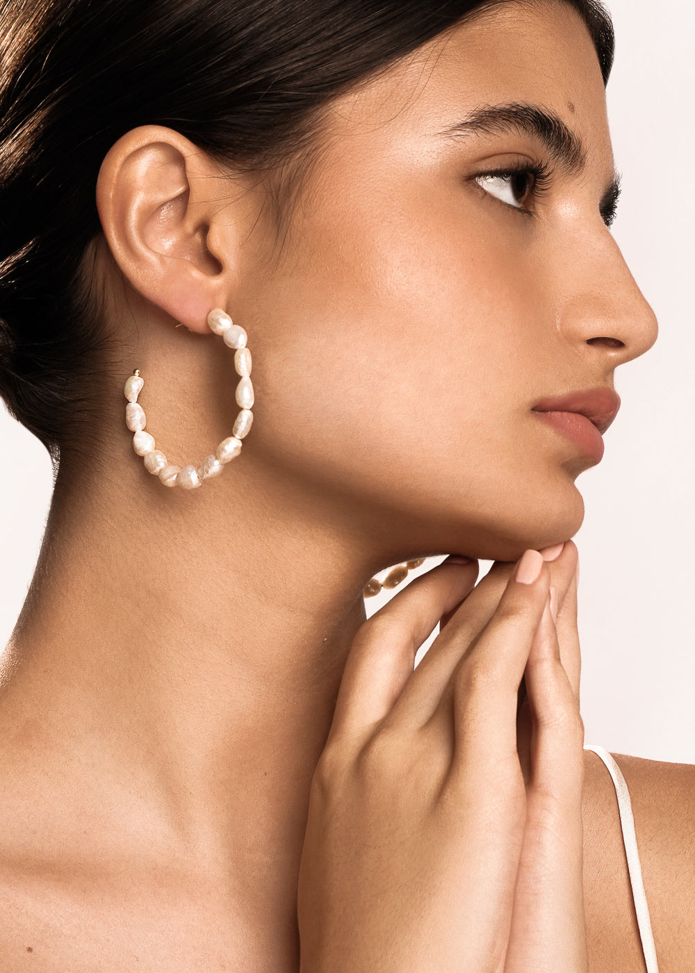 Créoles Perles Statement en Argent
