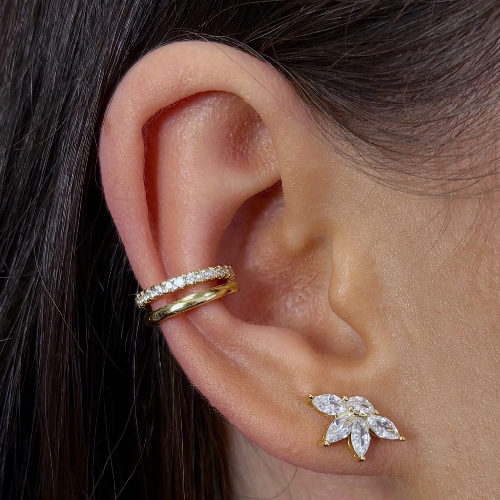 Lot de Boucles d’Oreilles Empilées Lisa en Or