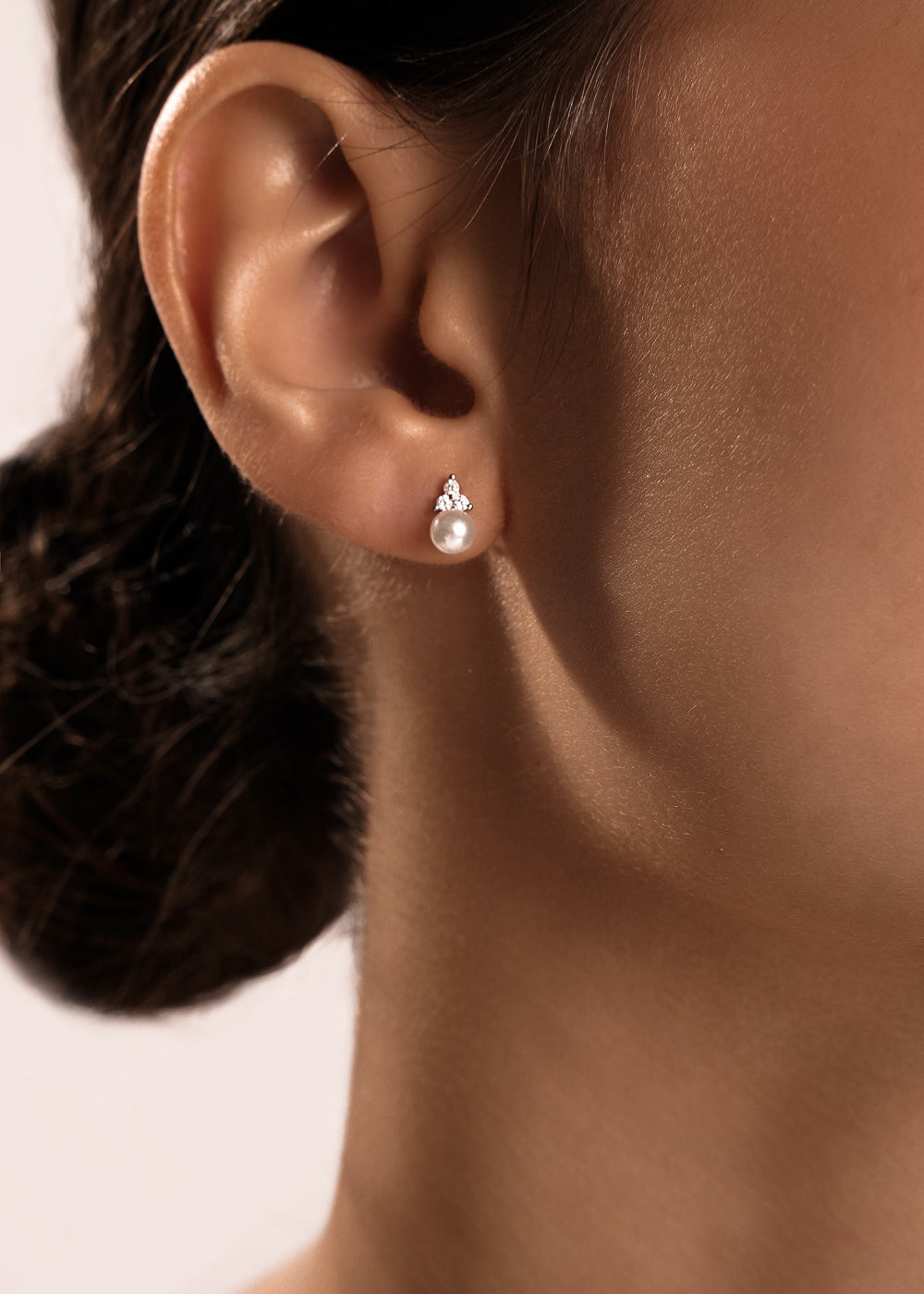 Puces d’Oreilles Trinity Perles en Argent
