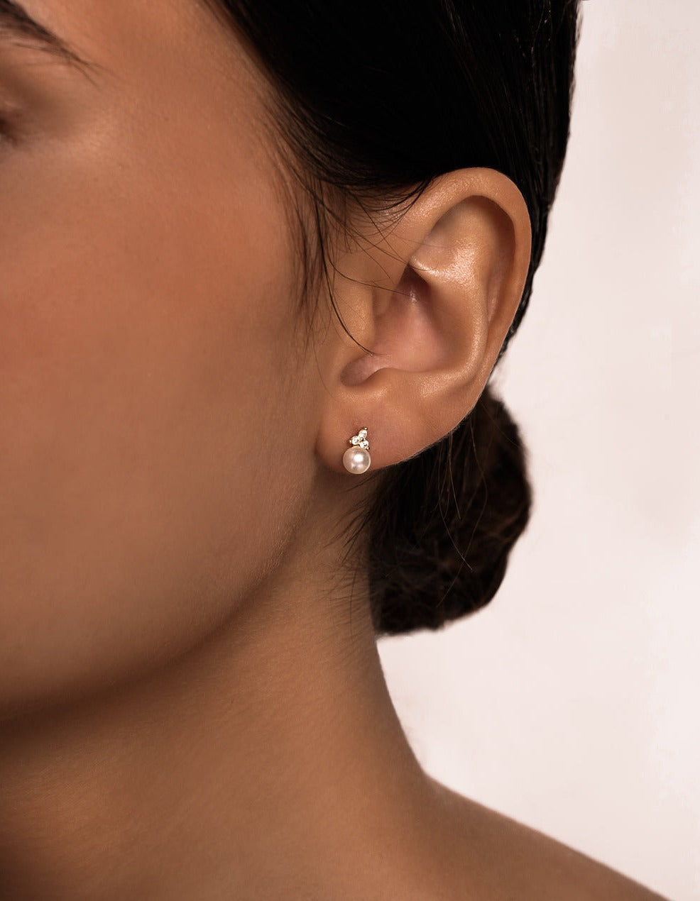 Puces d’Oreilles Trinity Perles en Argent
